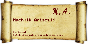 Machnik Arisztid névjegykártya